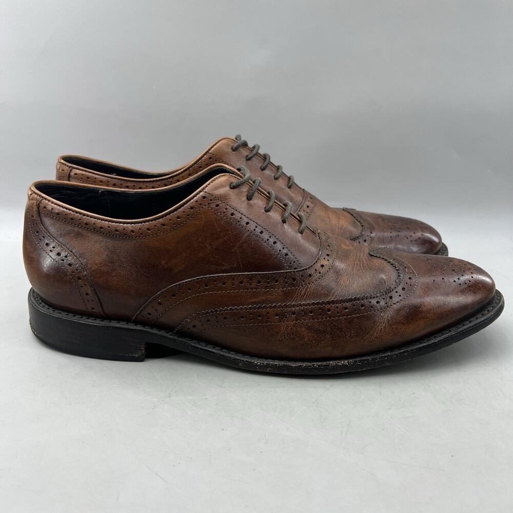 Thursday Boot Aviator Brogue Oxford Men Size 11 Brown Leather Wingtip Low Shoes